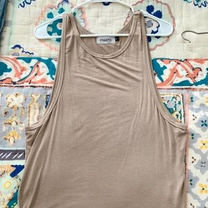 Etiquette Tan / Brown tank - loose fit - Womens S